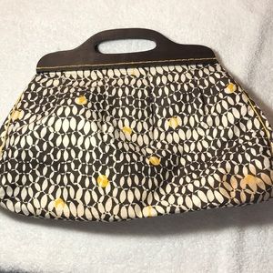 ICORA BROWN YELLOW CREAM HANDBAG
